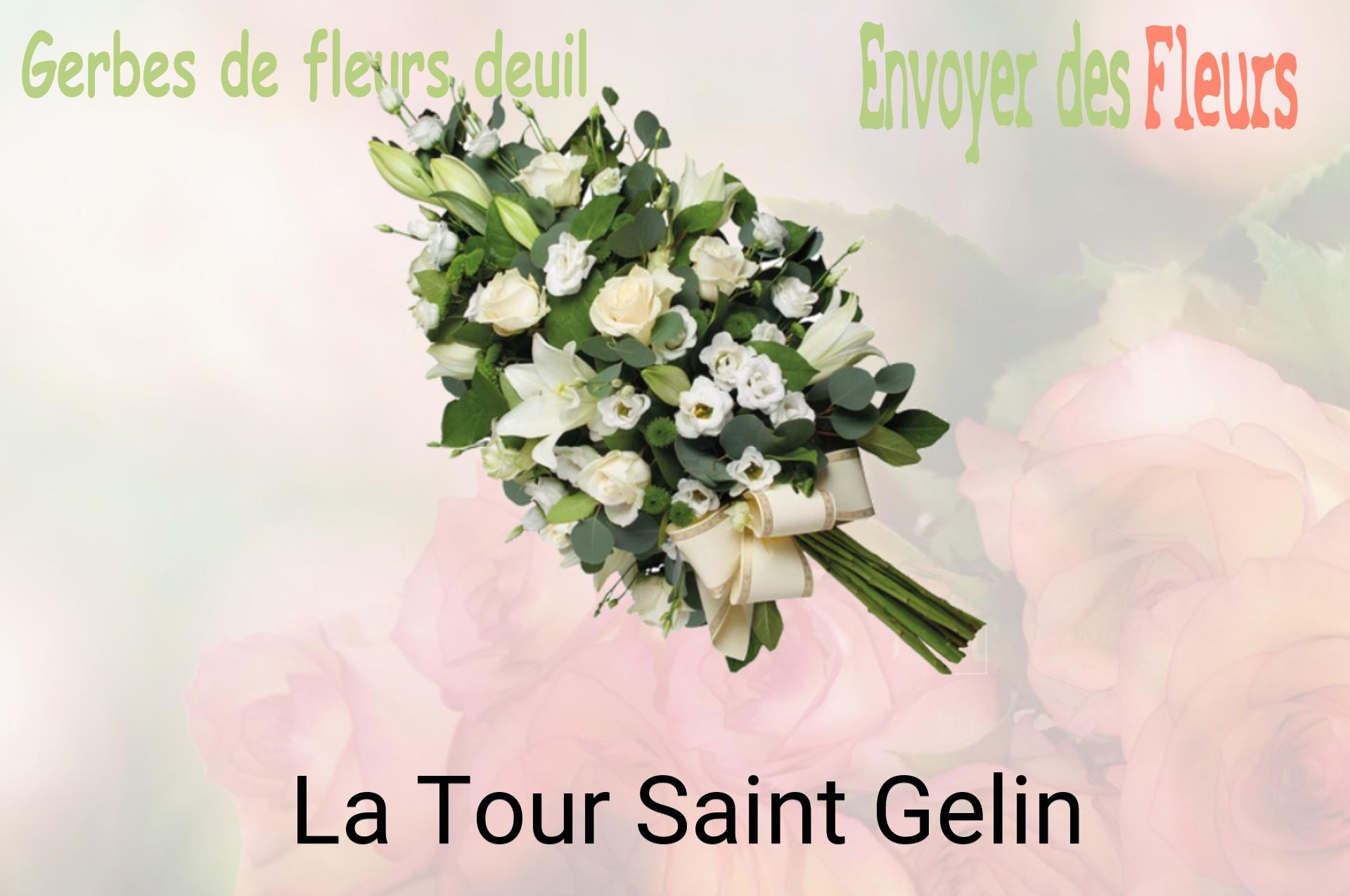 Gerbe de fleurs de deuil livrée à La Tour-Saint-Gelin